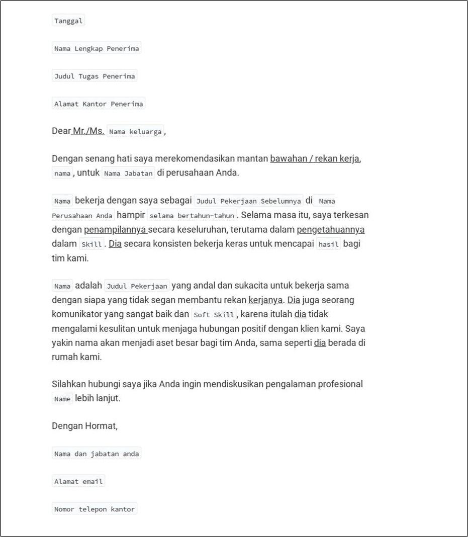 Contoh Format Surat Permohonan Rekomendasi