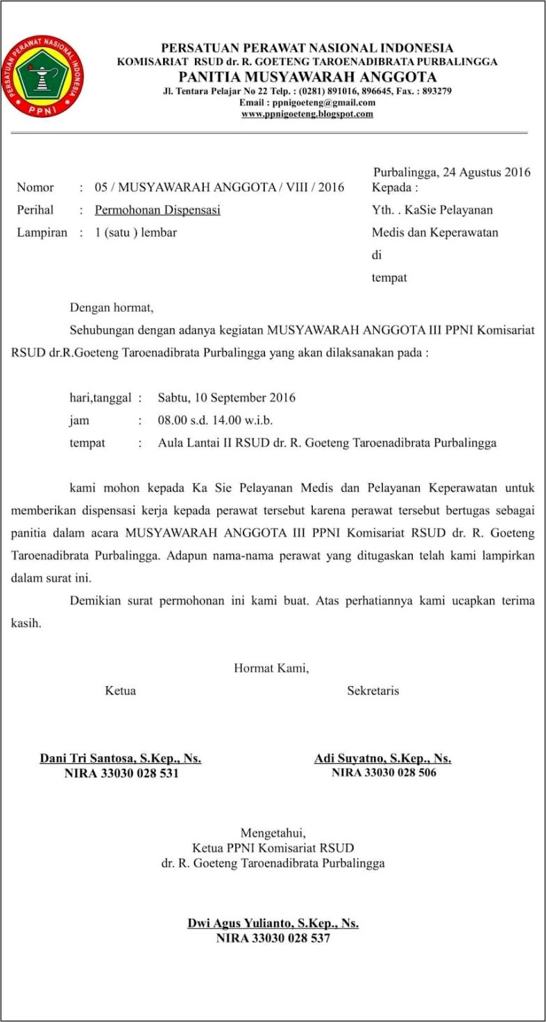 Contoh Format Surat Permohonan Staff Untuk Mengikuti Pelatihan