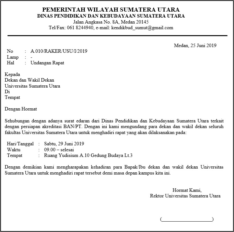 Contoh Format Surat Permohonan Untuk Rektor Kampus