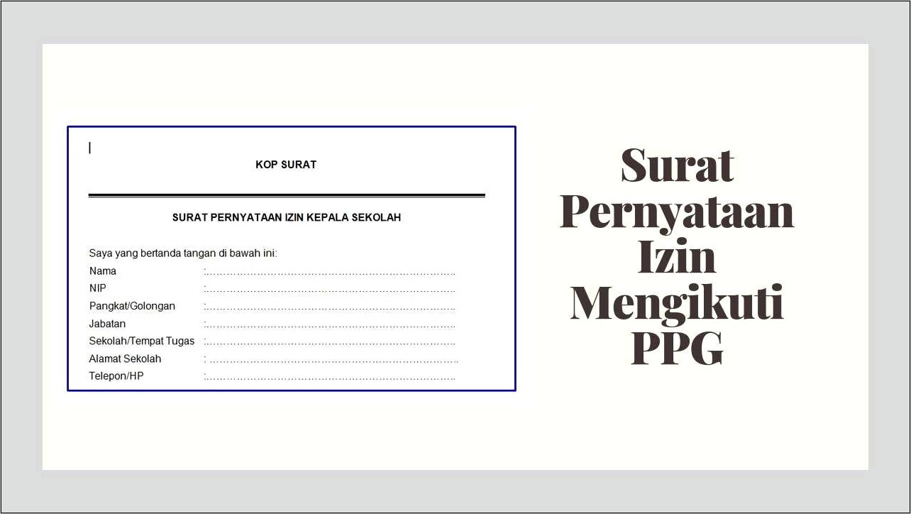 Contoh Format Surat Pernyataan Kepsek Memenuhi 24 Jam