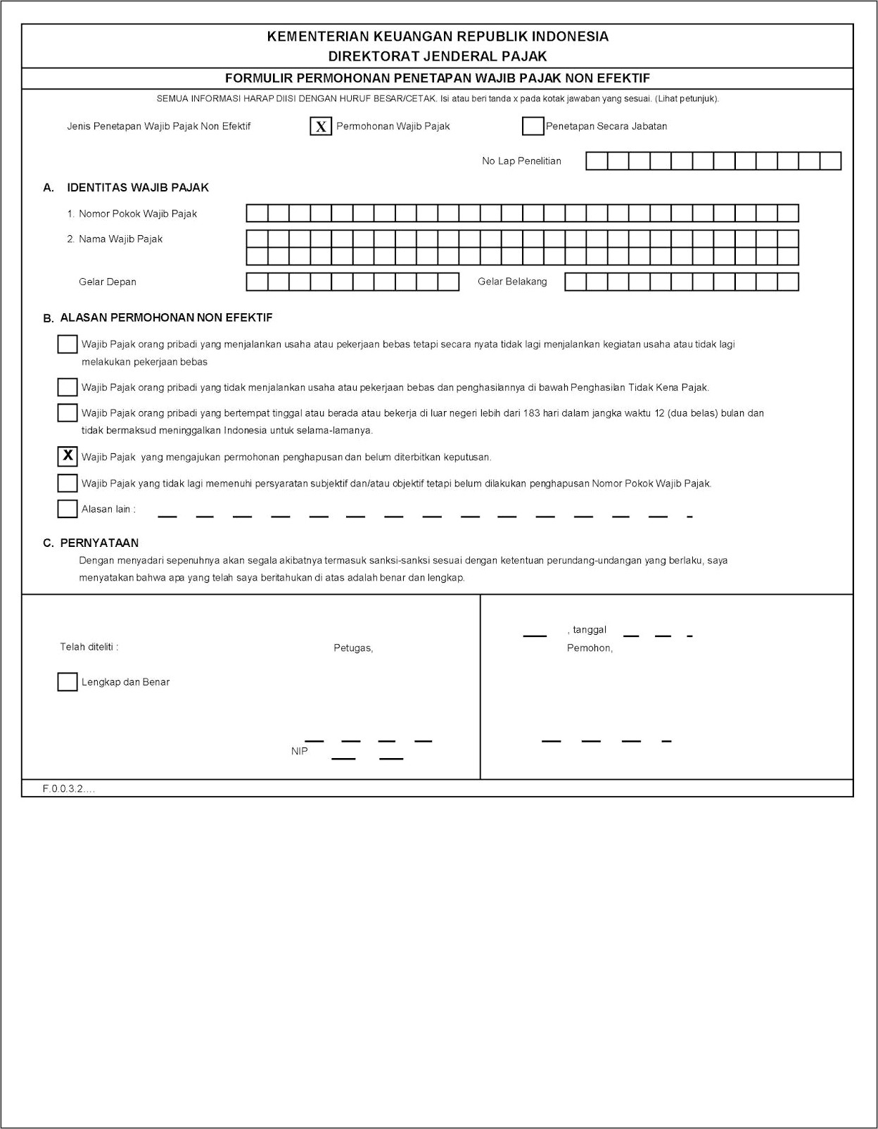 Contoh Formulir Surat Pernyataan Npwp Ganda