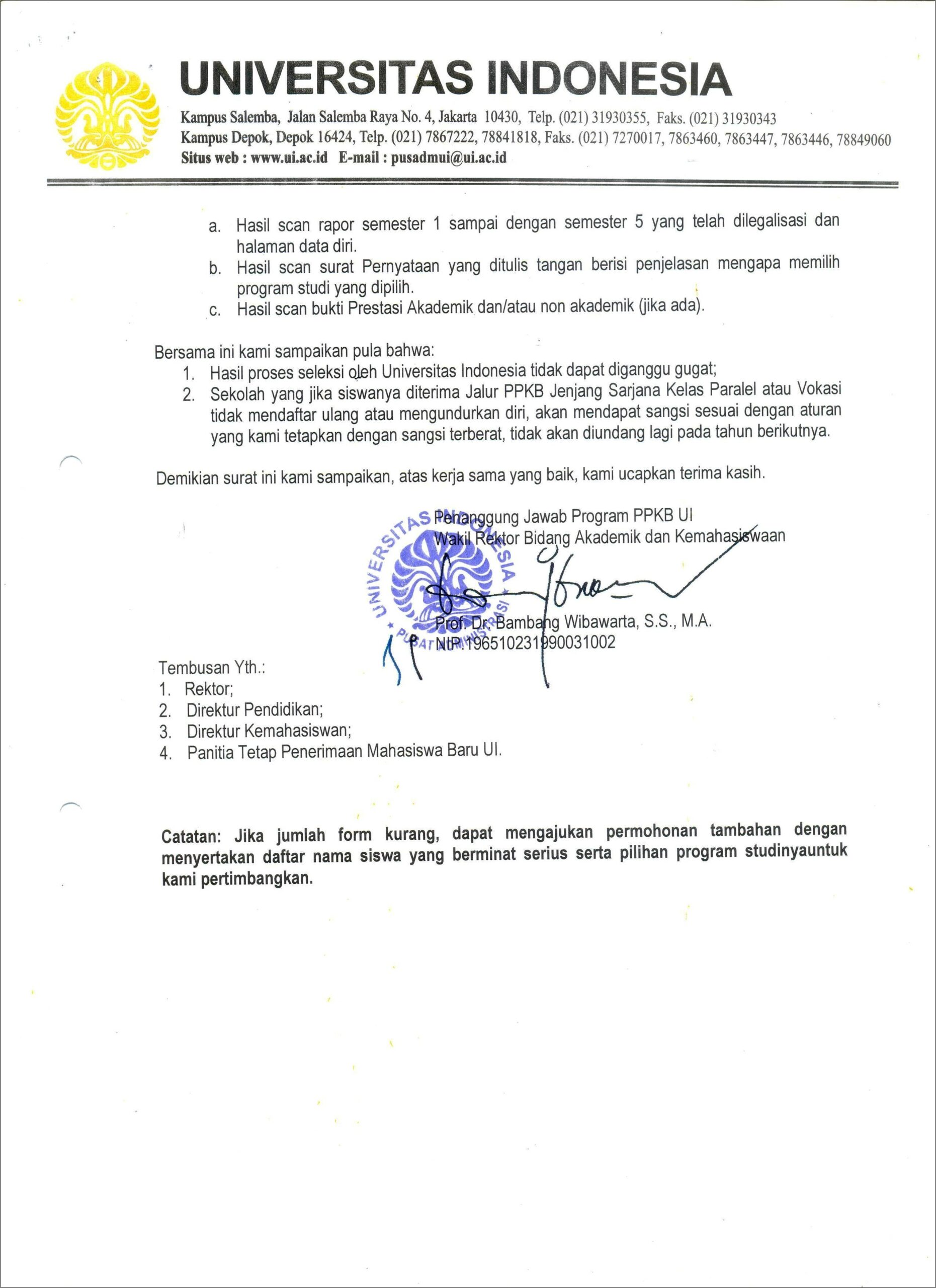 Contoh Isian Surat Pernyataan Mahasiswa Baru Umpn Pnj