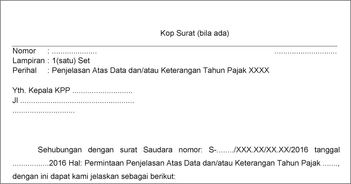 Contoh Isian Surat Pernyataan Wajib Pajak Efektif