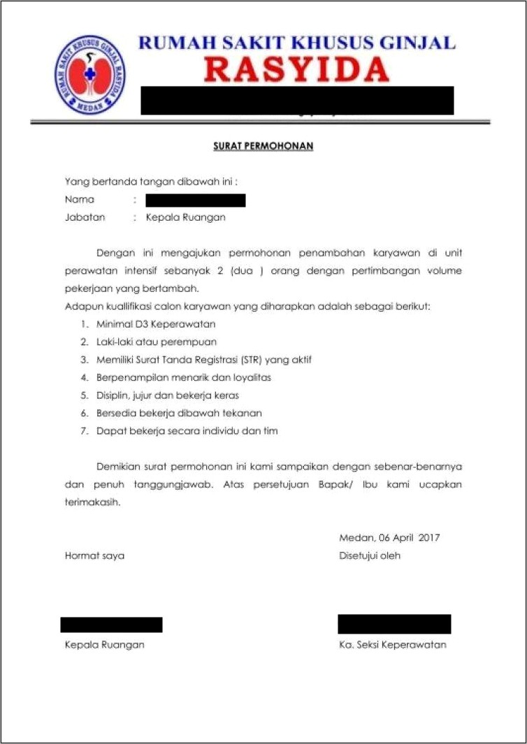 Contoh Kalimat Surat Untuk Edaran Untuk Mengajukan Permohonan