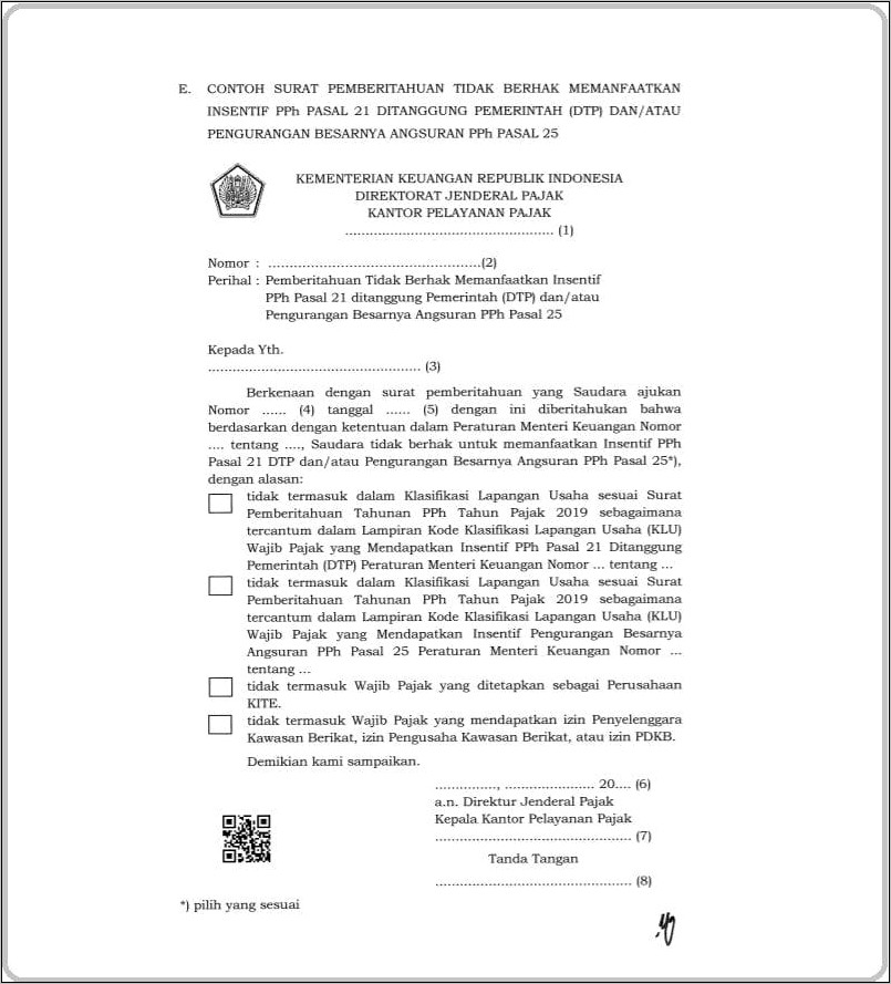 Contoh Pemberitahuan Ke Customer Tentang Surat Keterangan Pp 23 2018