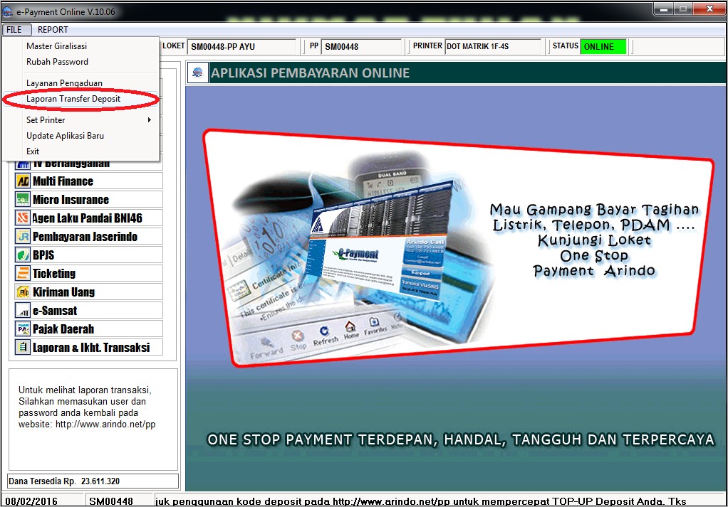 Contoh Pengisian Surat Pernyataan Transaksi Via Hp Arindo Pratama