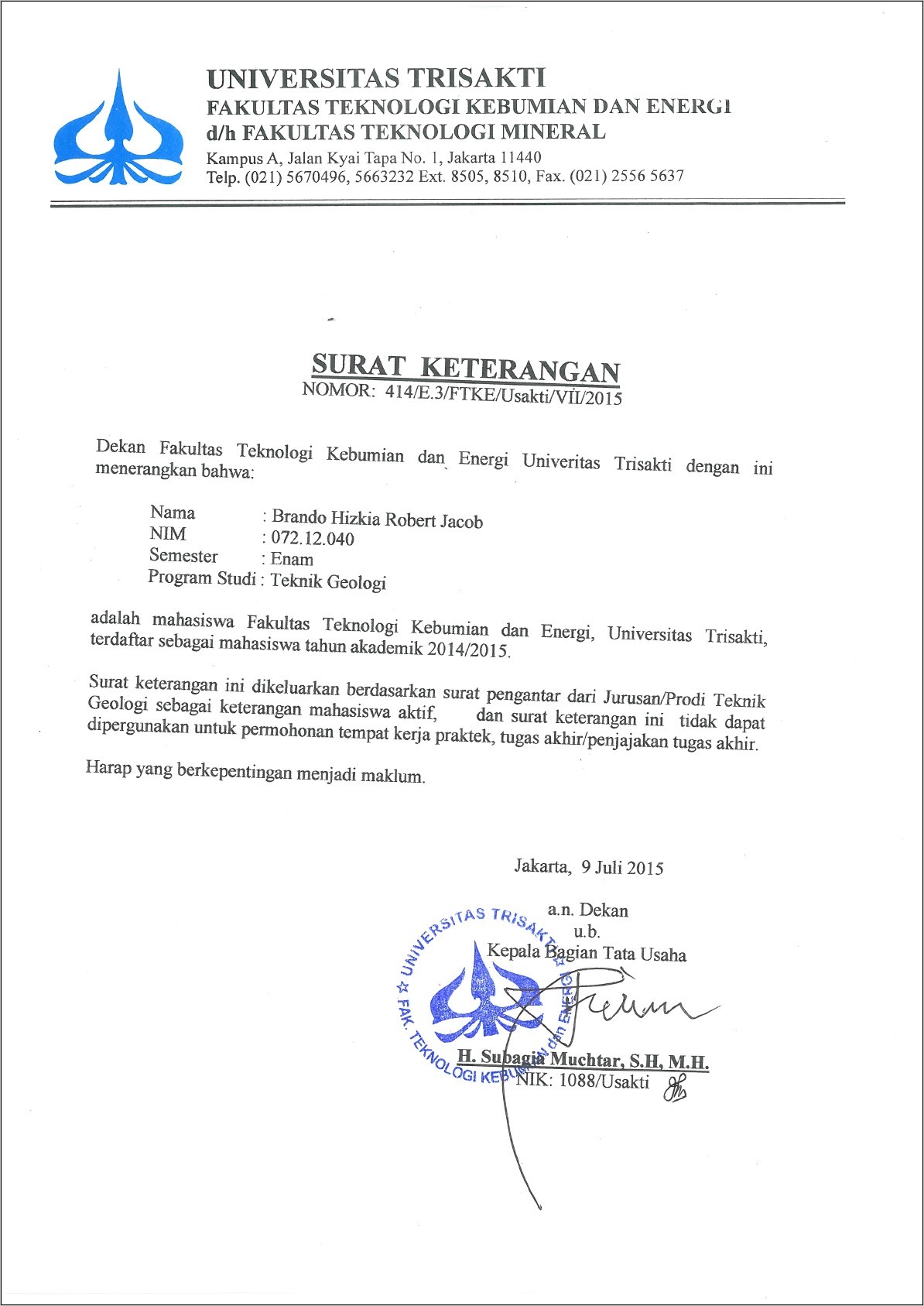 Contoh Penomoran Surat Keterangan Siswa Aktif Sekolah