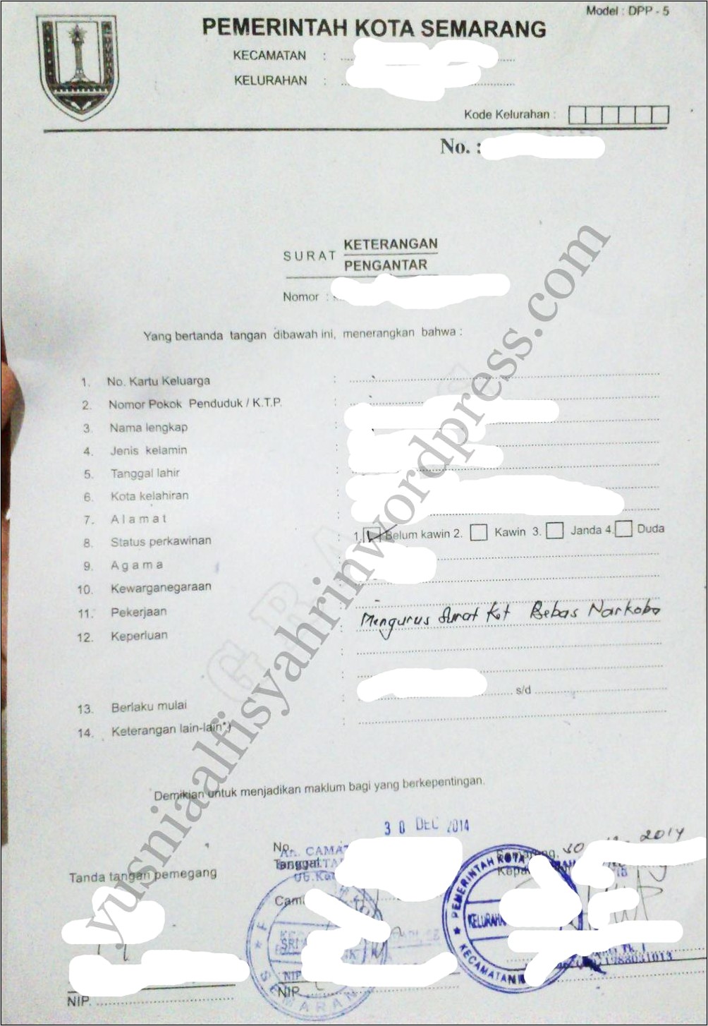 Contoh Penulisan Surat Keterangan Berkelakuan Baik