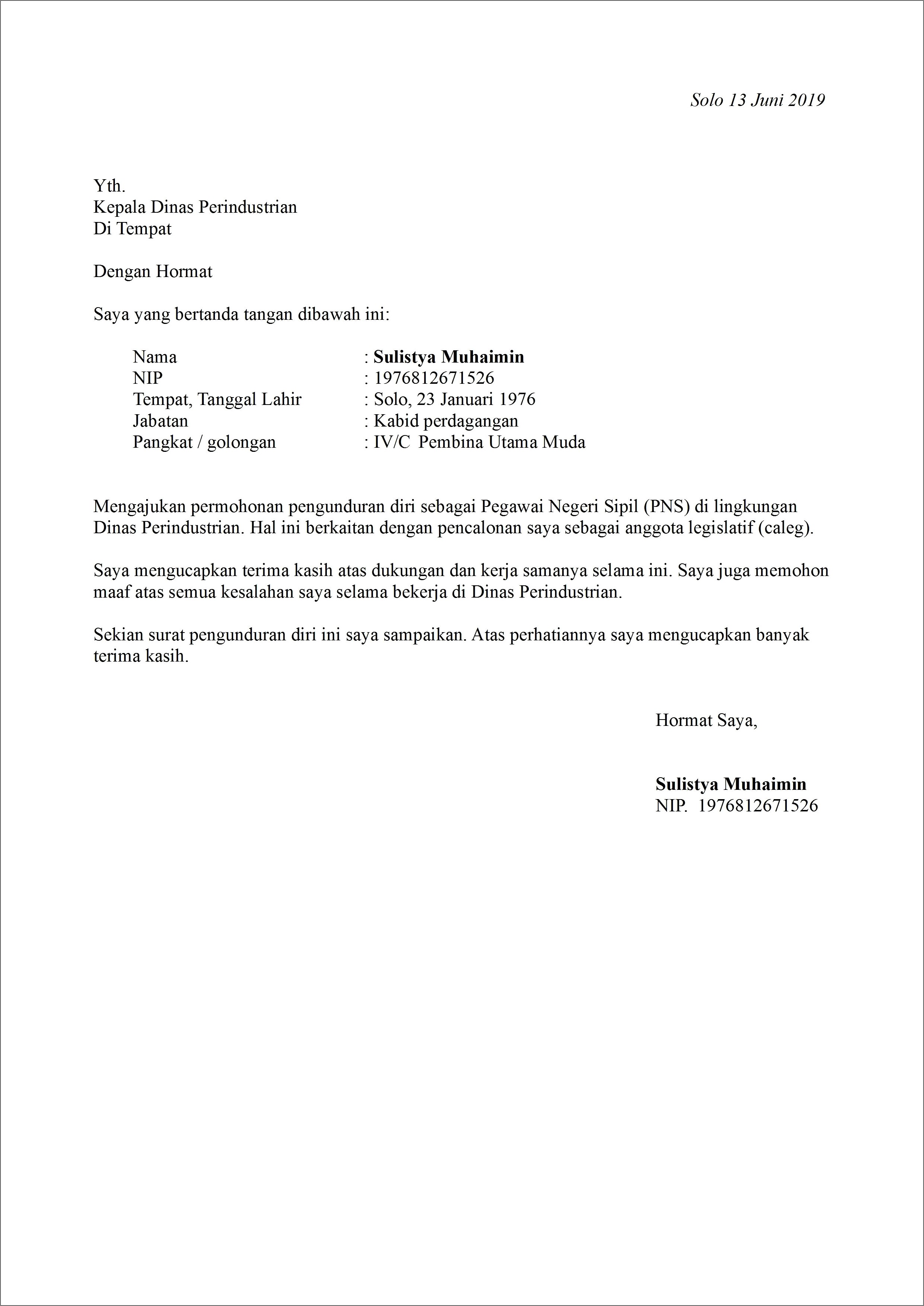 Contoh Penulisan Surat Pernyataan Cpns 2019