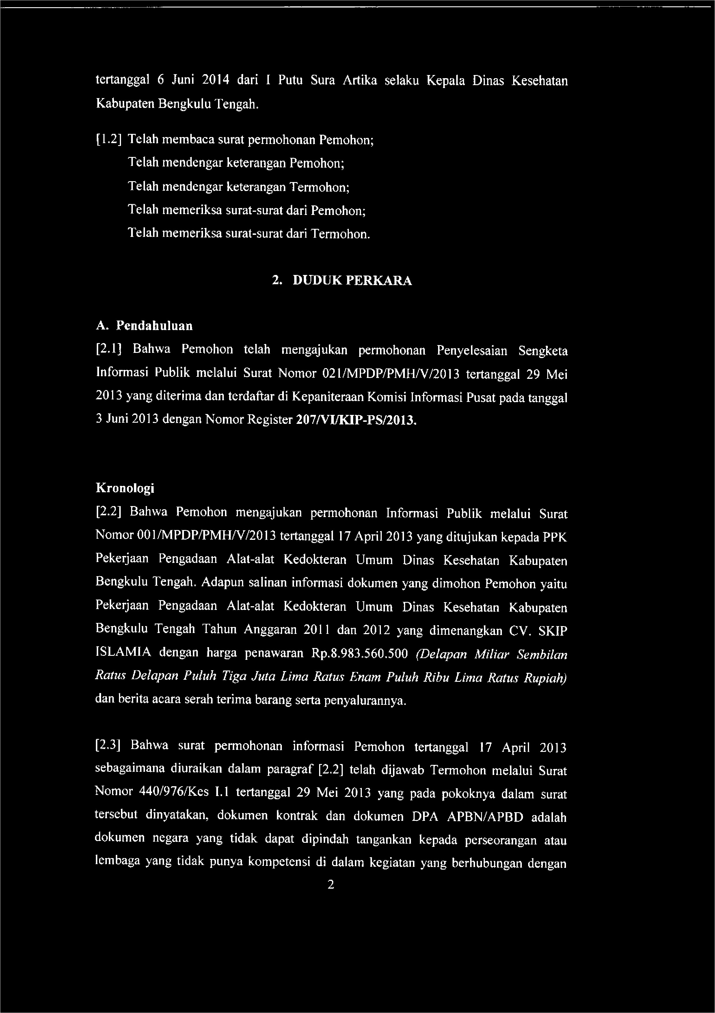 Contoh Permohonan Surat Nomor Register Ranperda Rapbdp