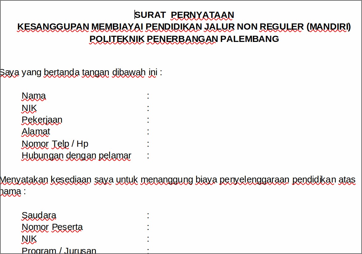 Contoh Pernyataan Surat Pernyataan Penjaminan Mutu Pendidikan