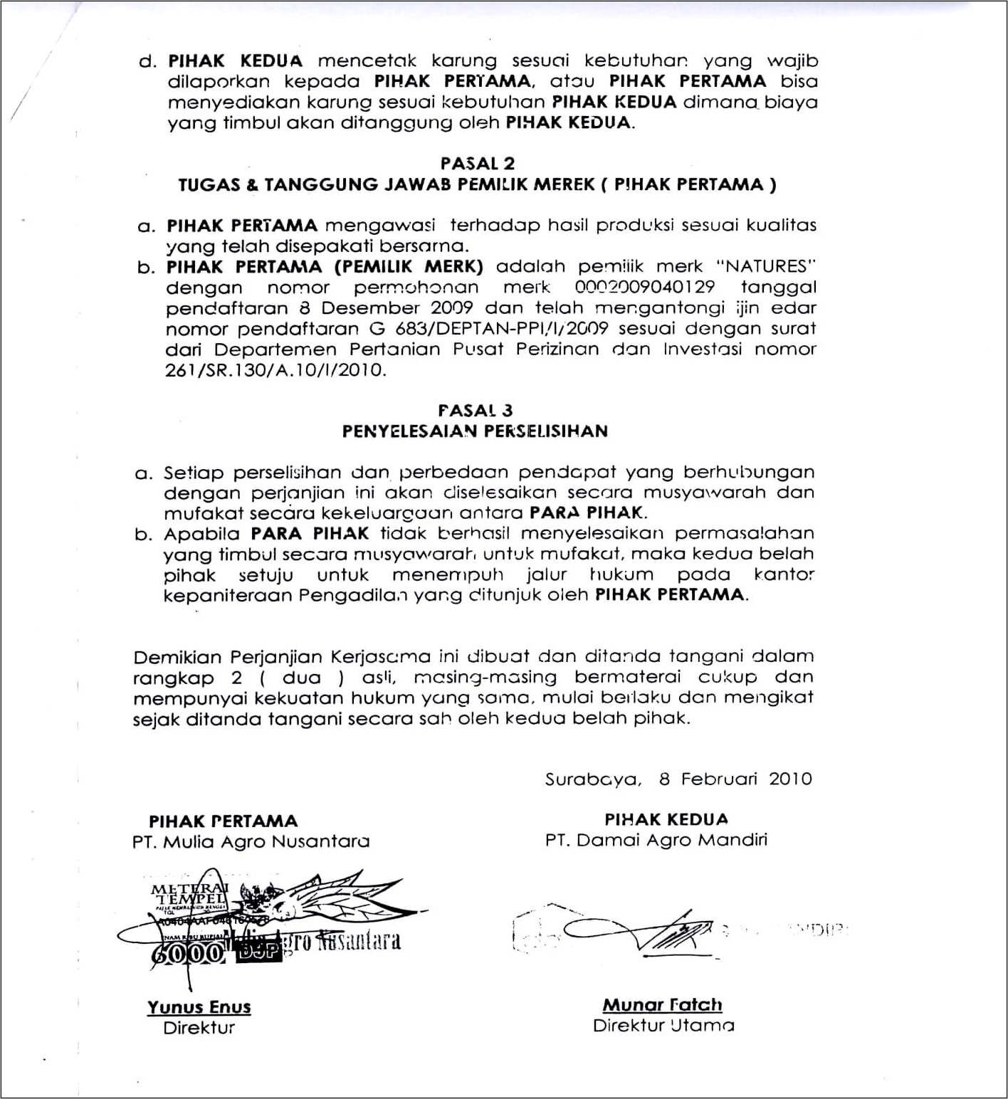 Contoh Surat Addendum Perjanjian Kerjasama