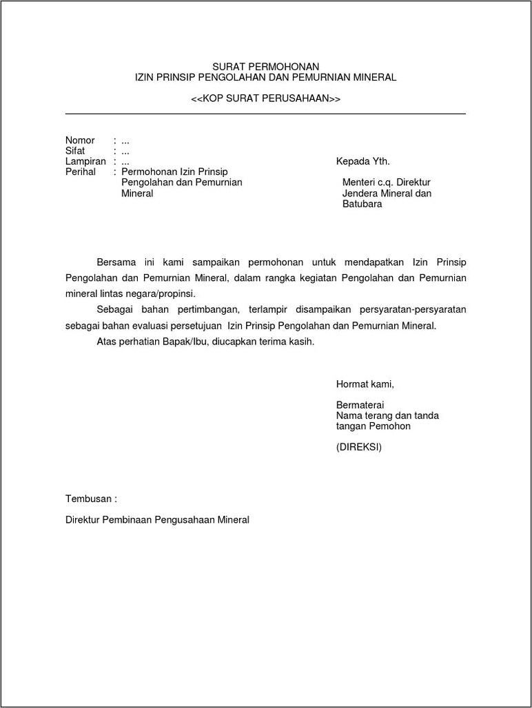 Contoh Surat Ke Bupati Tentang Permohonan Izin Prinsip