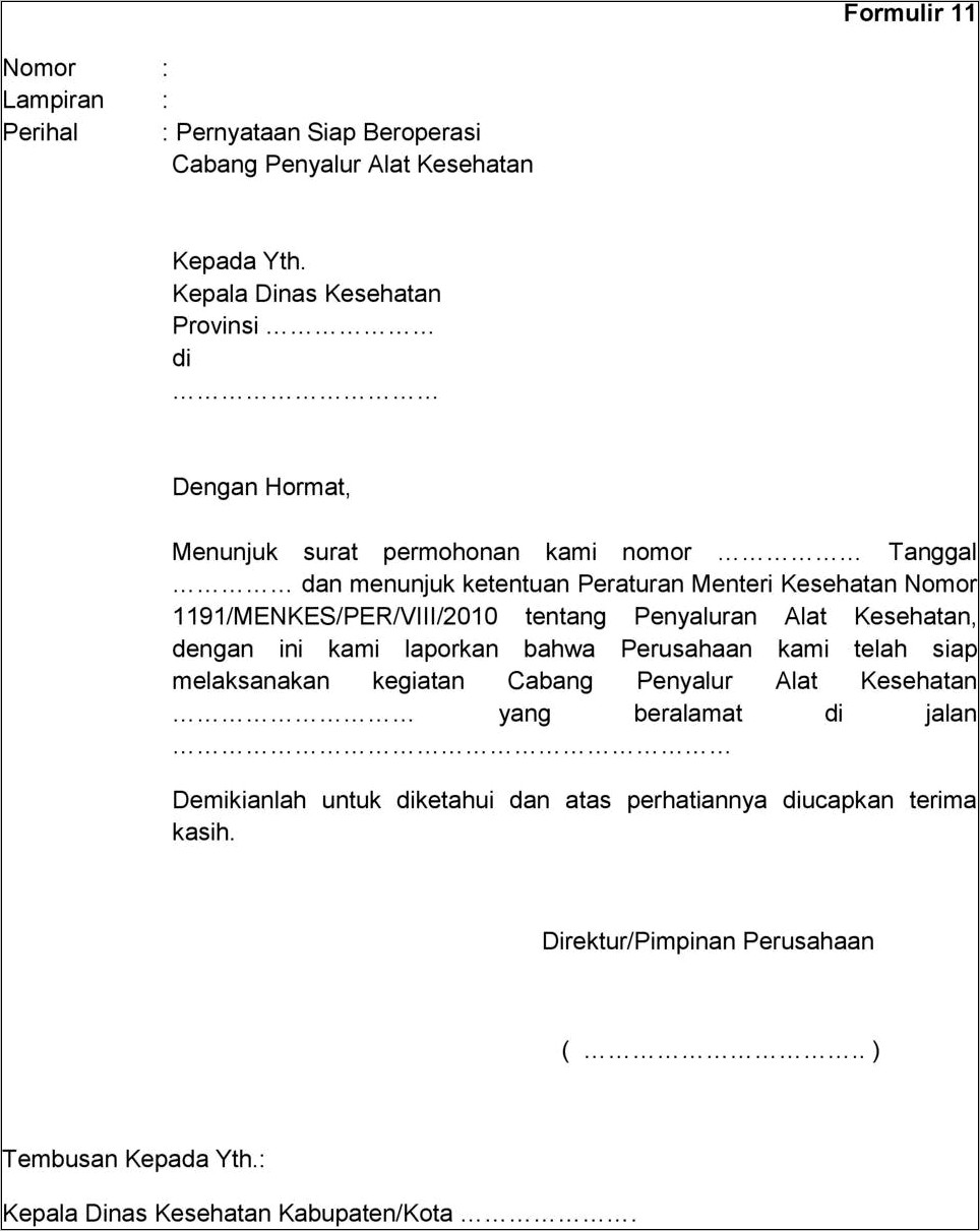 Contoh Surat Keterangan Alat