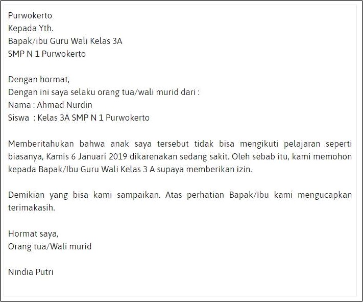 Contoh Surat Keterangan Anak Sekolah