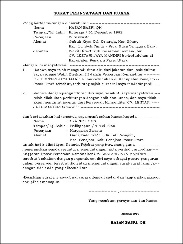 Contoh Surat Keterangan B Ahwa Pegawai Sudah Mengundurkan Diri