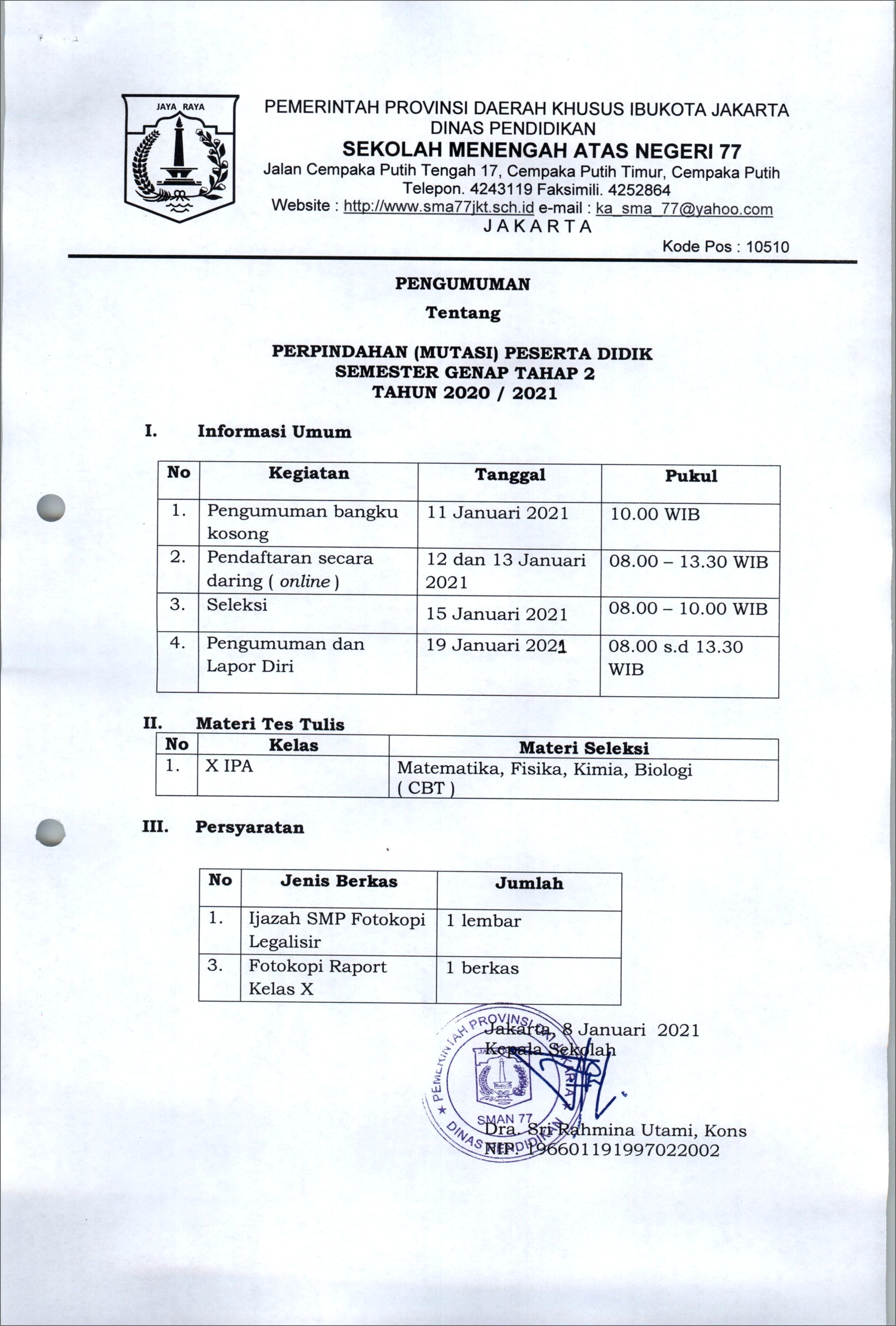 Contoh Surat Keterangan Bangku Kosong Dar Sedkolah