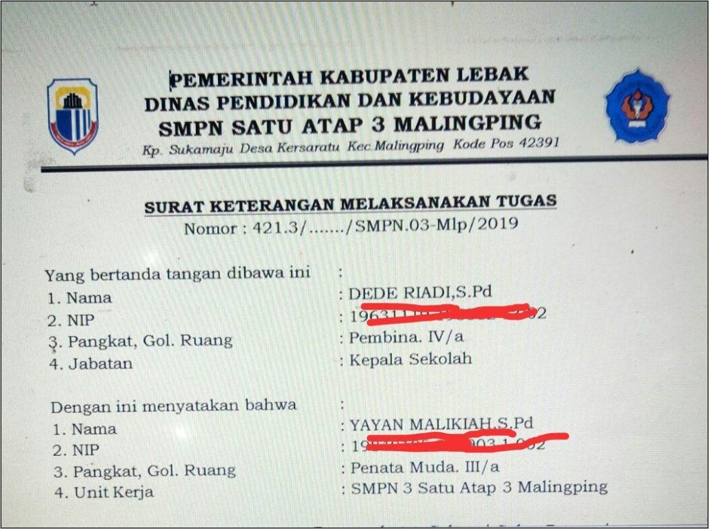 Contoh Surat Keterangan Belajar Mengajar 2019