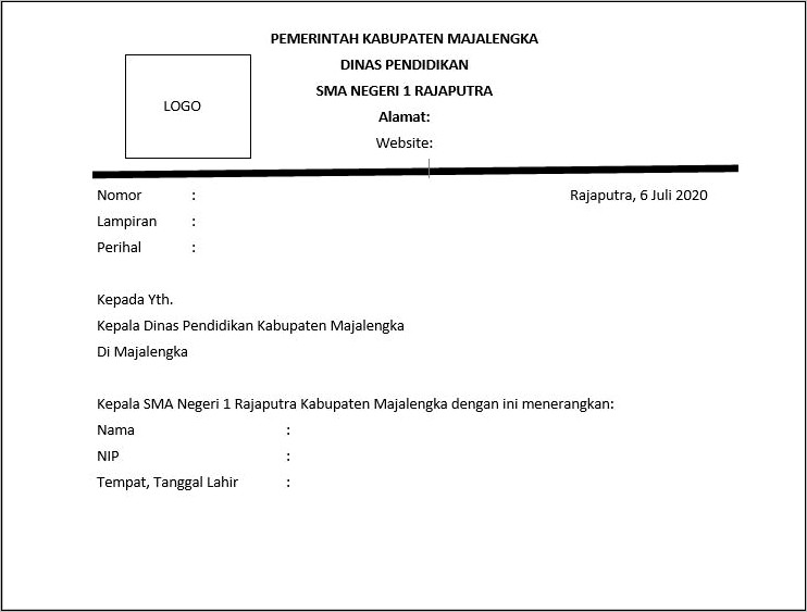 Contoh Surat Keterangan Belajar Oleh Perguruan Tinggi