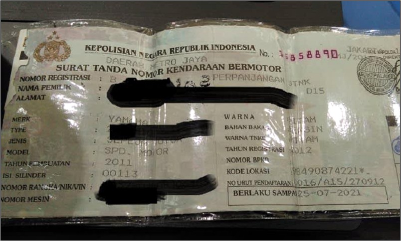 Contoh Surat Keterangan Belum Balik Nama Bpkb