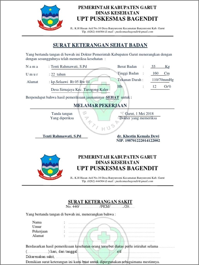 Contoh Surat Keterangan Berat