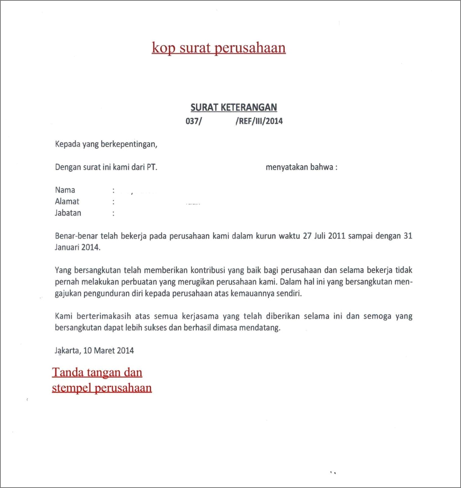 Contoh Surat Keterangan Bpjs Kesehatan Untuk Persyaratan