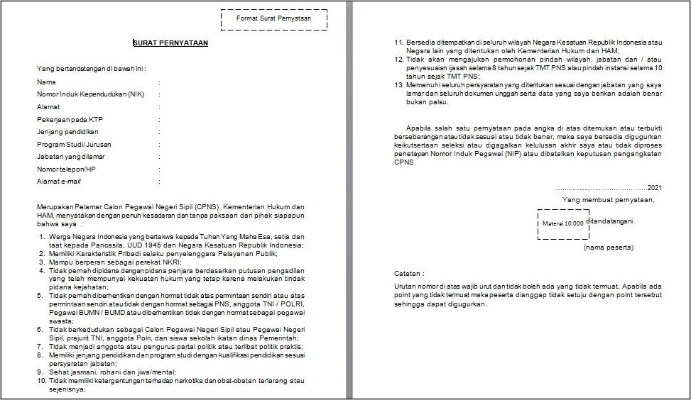 Contoh Surat Keterangan Coumload