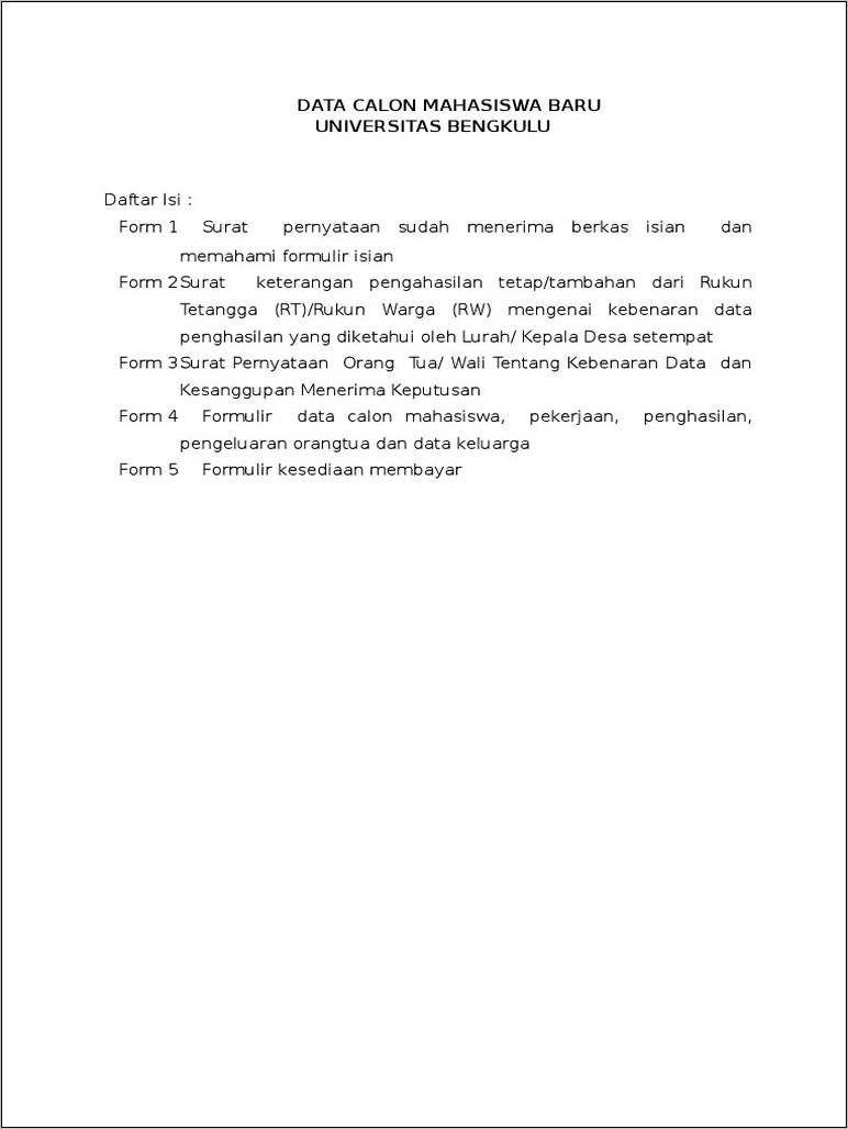 Contoh Surat Keterangan Dari Rt Rw Menngenai Kebenaran Data Pengahasilan
