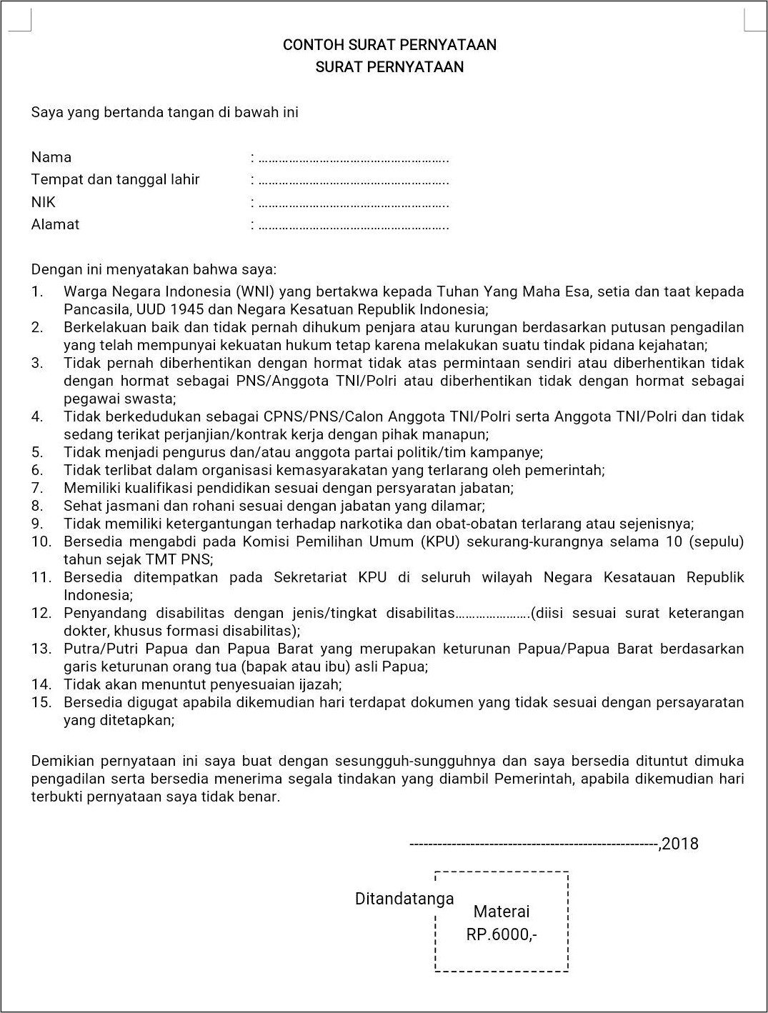Contoh Surat Keterangan Dengan Lampiran