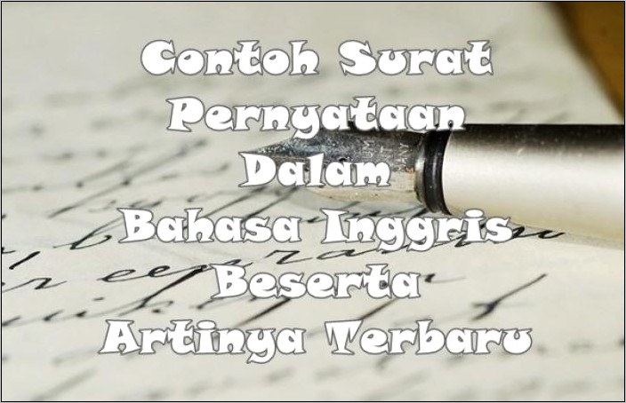 Contoh Surat Keterangan Dinas Bahasa Inggris