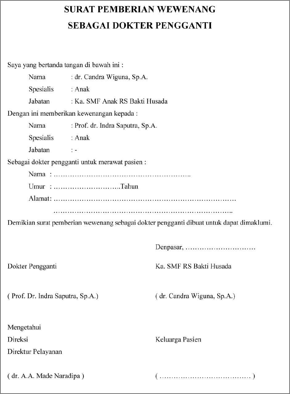 Contoh Surat Keterangan Dokter