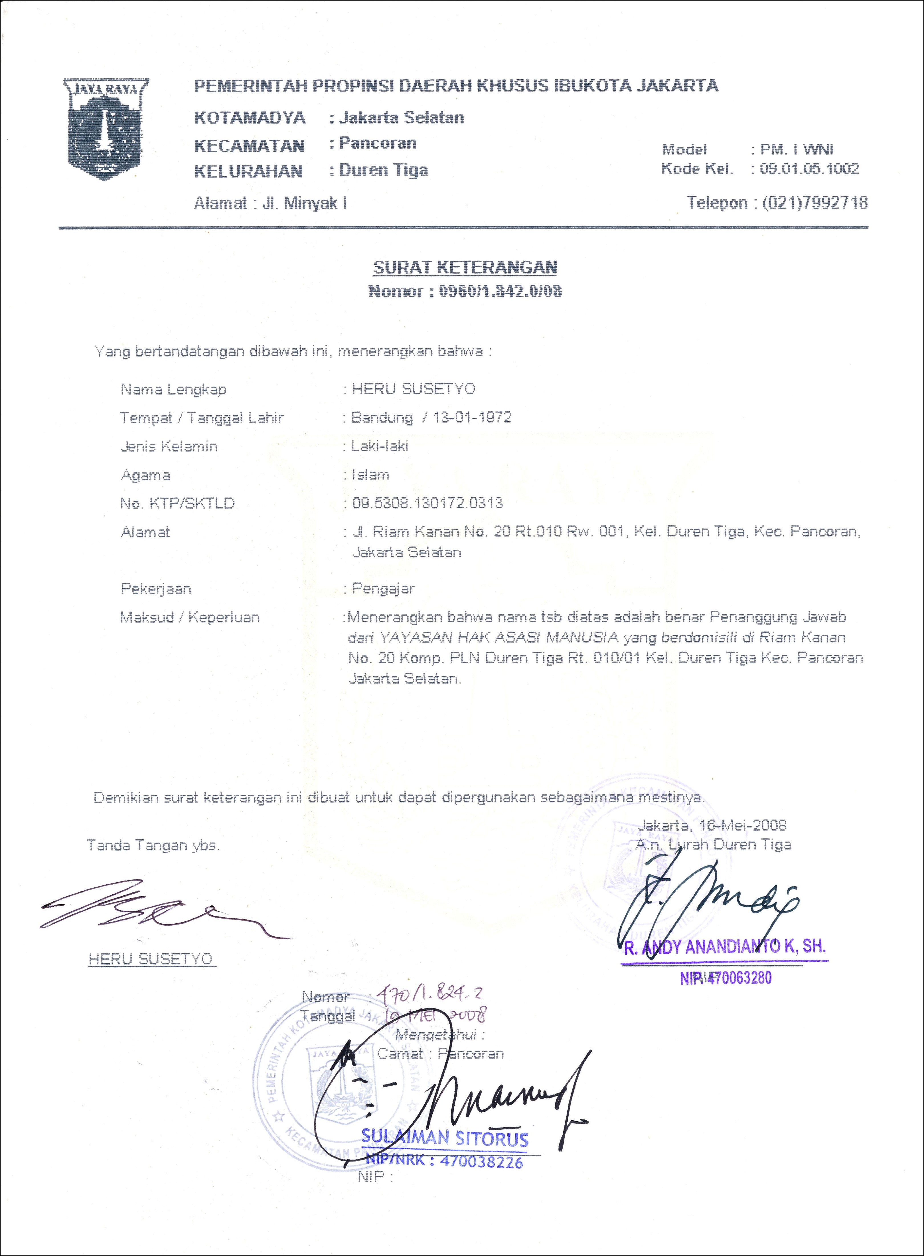 Contoh Surat Keterangan Domisi Anak Panti