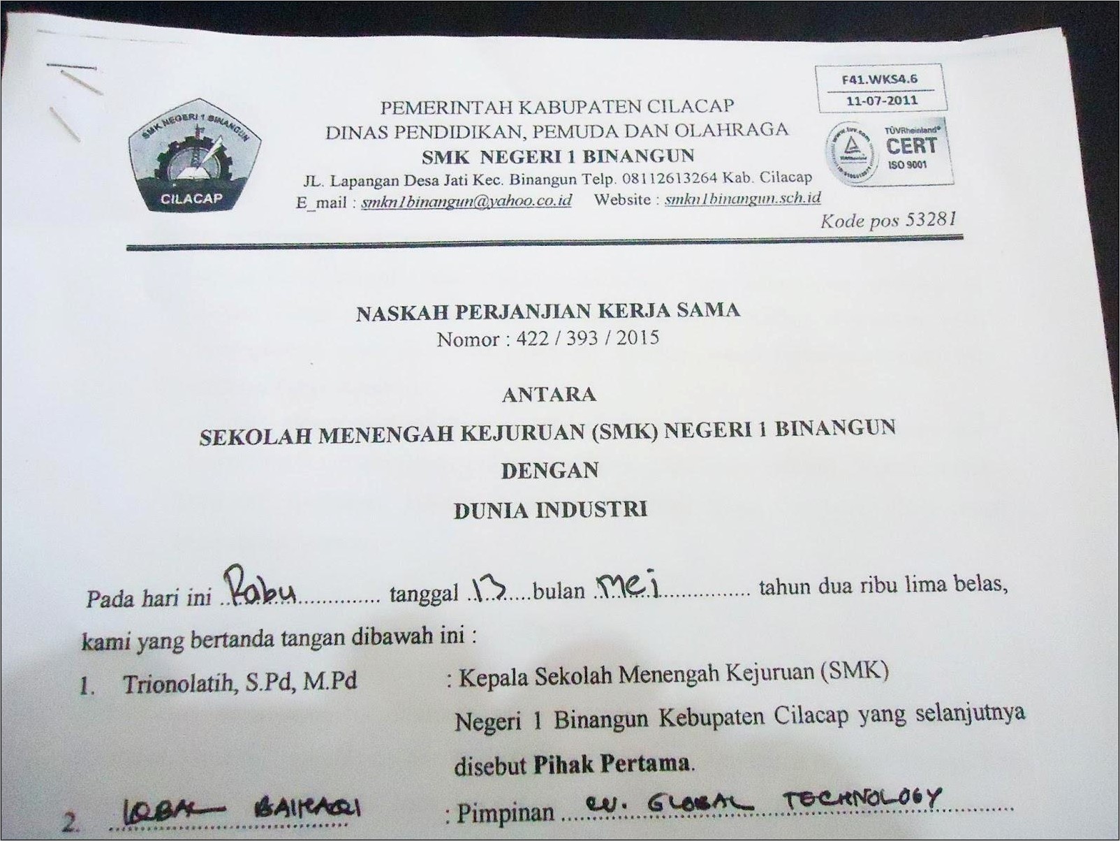 Contoh Surat Keterangan Fingerprint Rusak