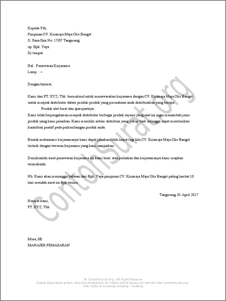 Contoh Surat Keterangan Ganti Cap
