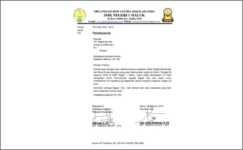 Contoh Surat Keterangan Hadiri Undangan Kepolisian