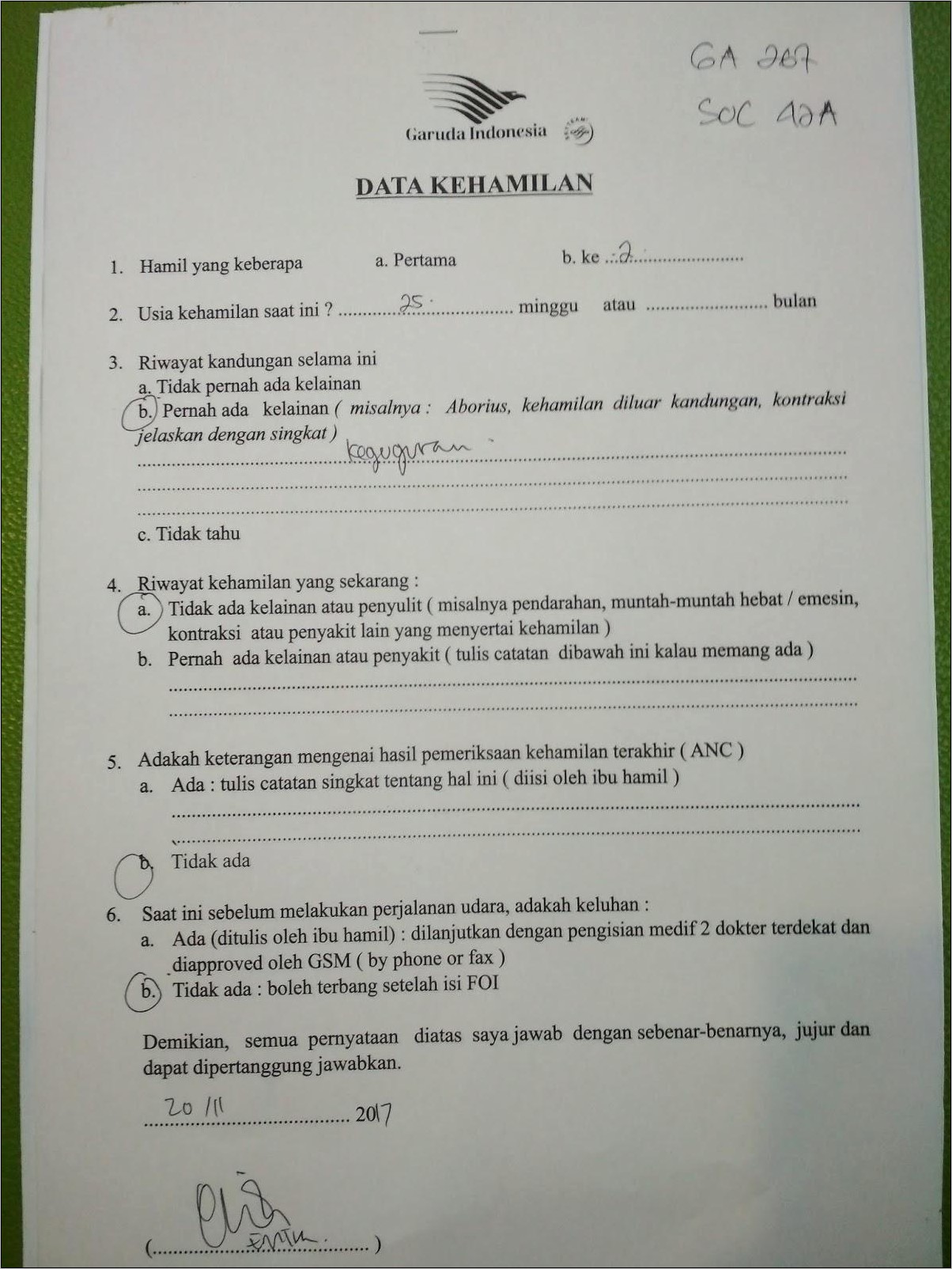 Contoh Surat Keterangan Hamil Untuk Bpjs Kesehatan