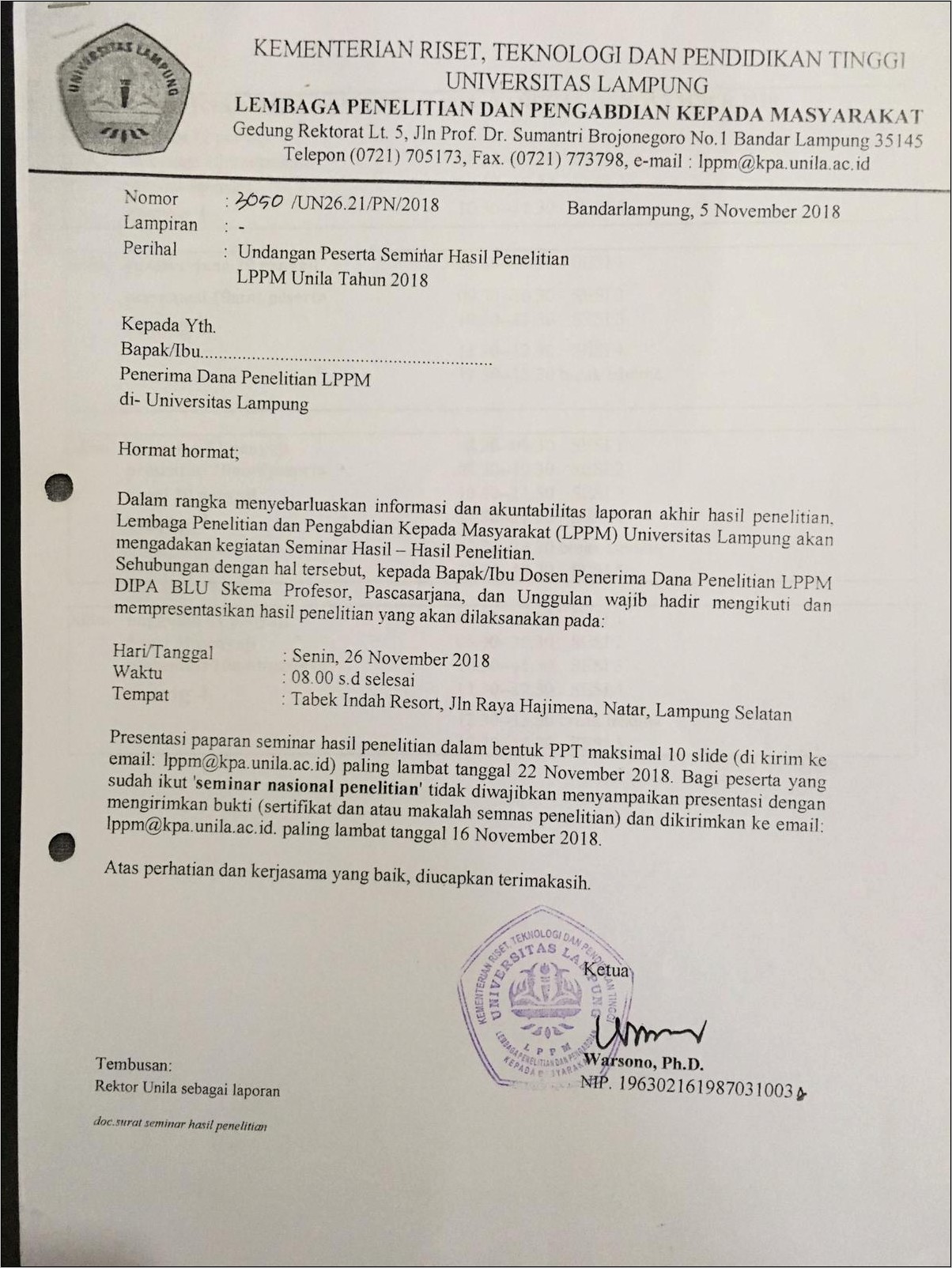 Contoh Surat Keterangan Hasil Pengabdian