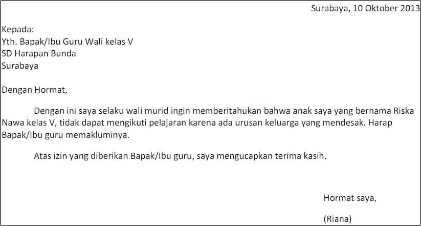 Contoh Surat Keterangan Izin Kantor