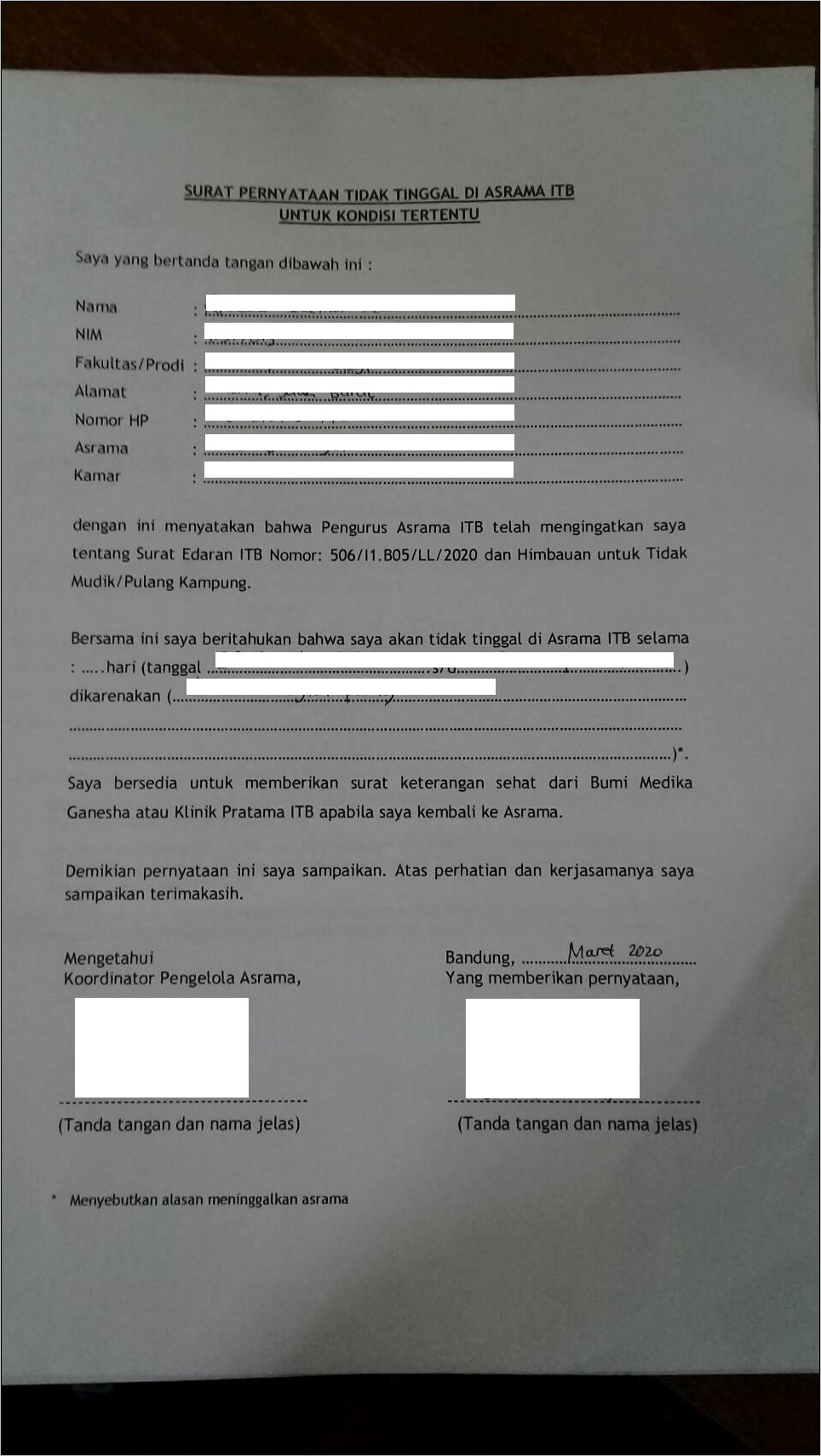 Contoh Surat Keterangan Izin Kunjungan Keluar Negeri