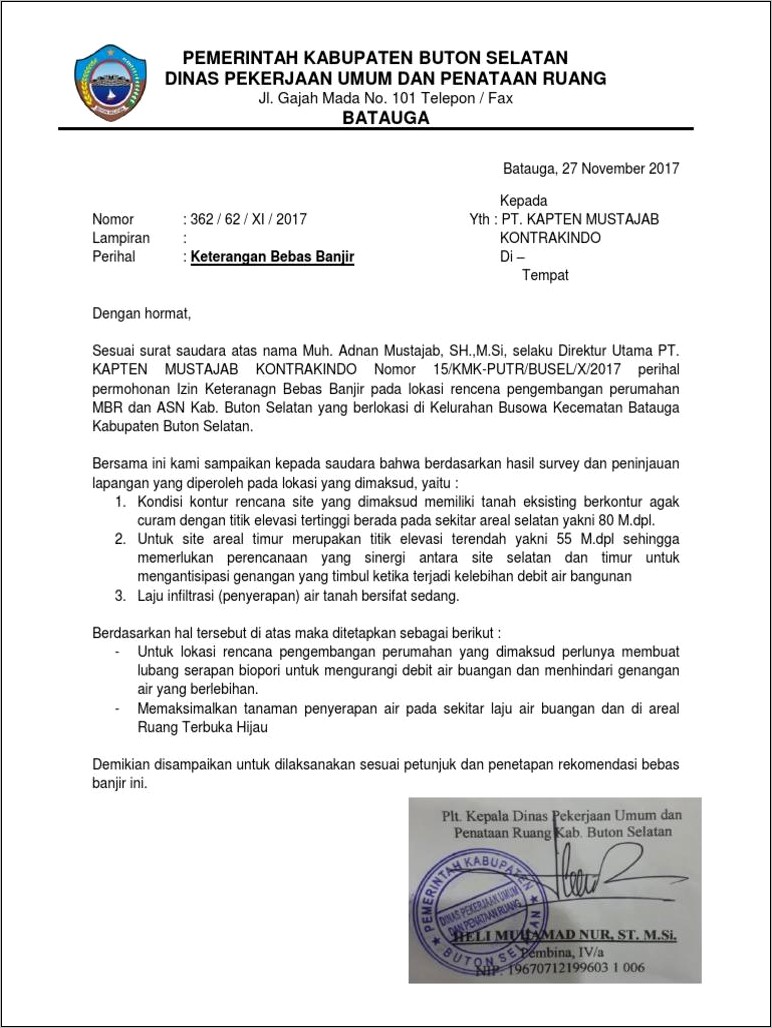 Contoh Surat Keterangan Kebanjiran Dari Desa