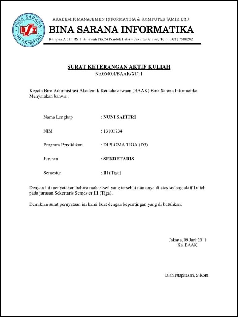 Contoh Surat Keterangan Kehamilan