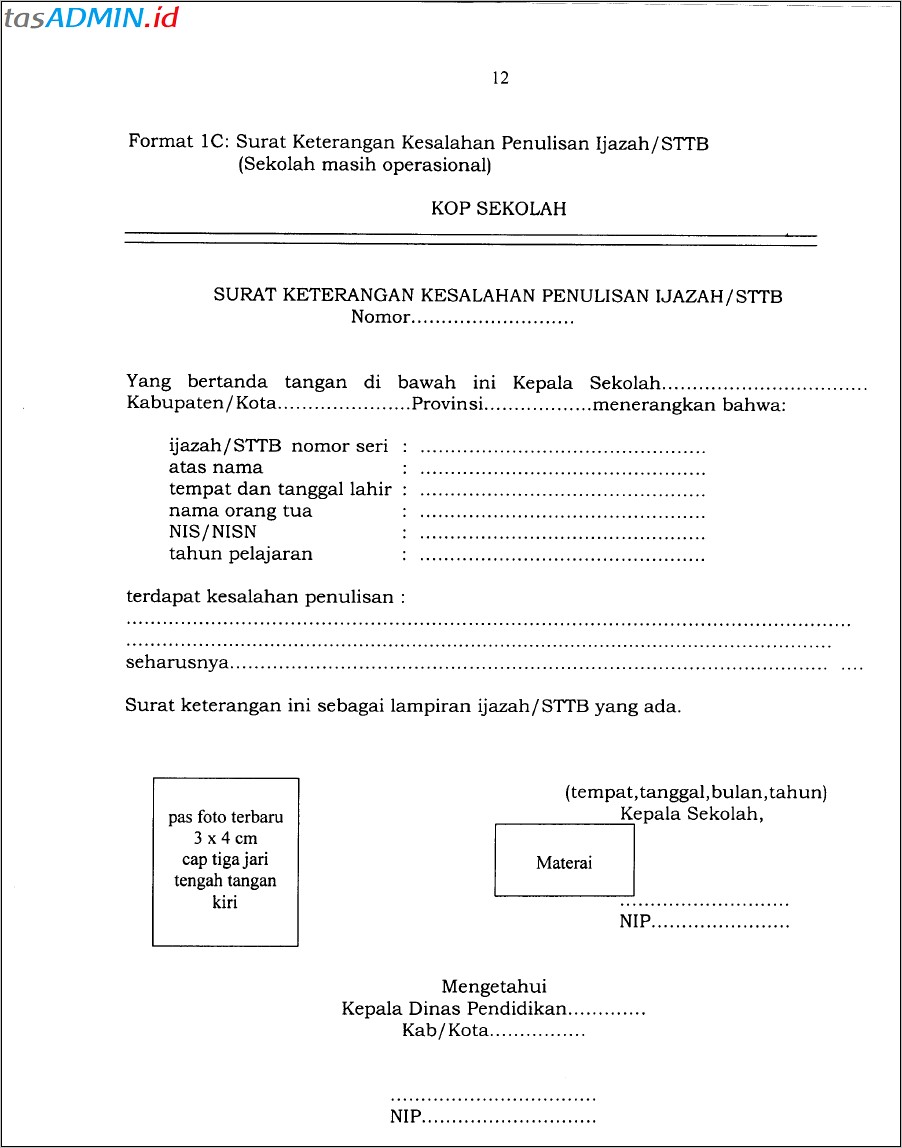 Contoh Surat Keterangan Kehilangan Ijazah Dari Sekolah