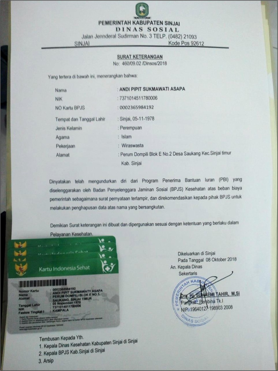 Contoh Surat Keterangan Keluar Dari Bpjs Kesehatan