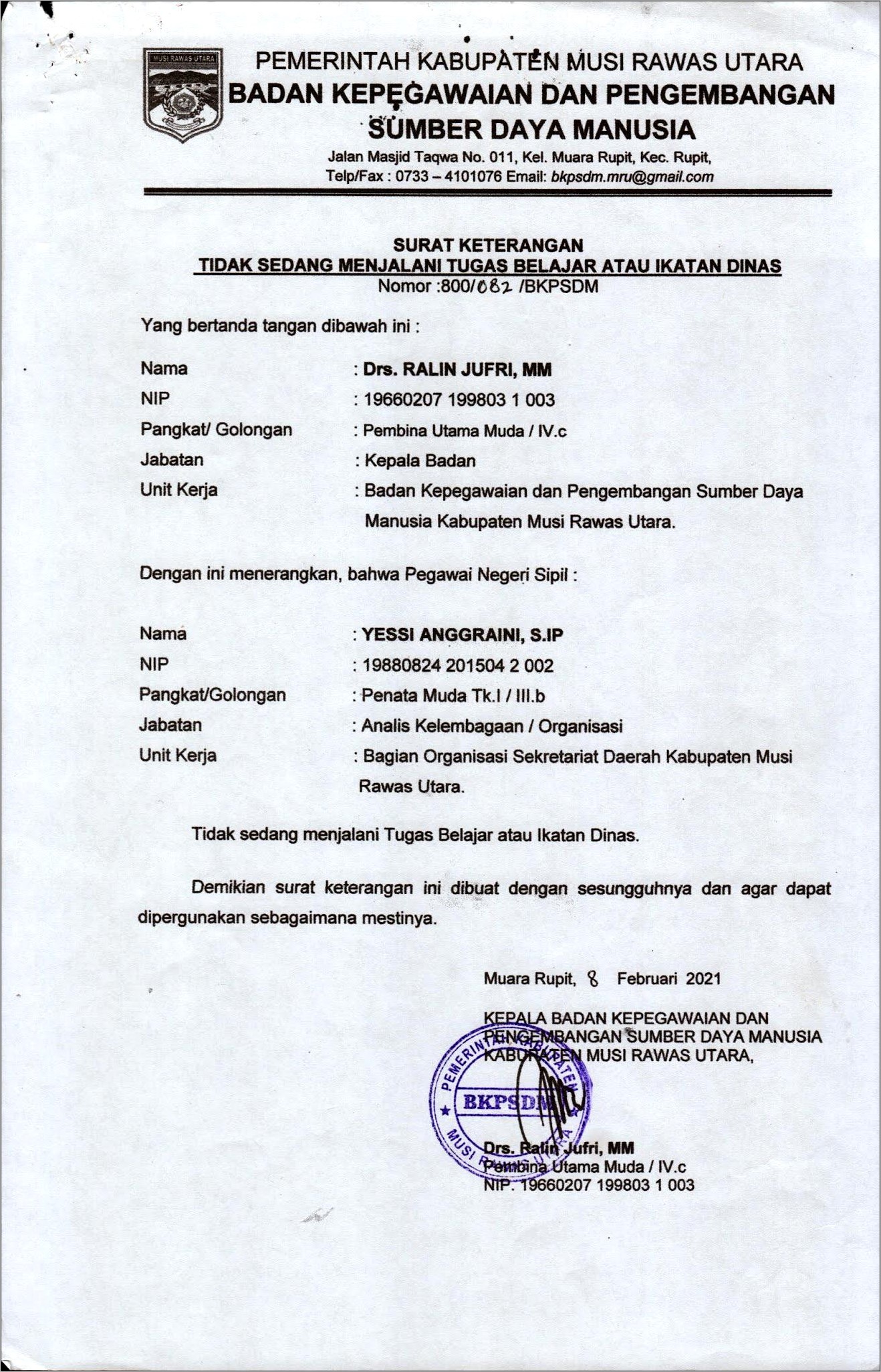 Contoh Surat Keterangan Kepala Sekolah Untuk Belajar