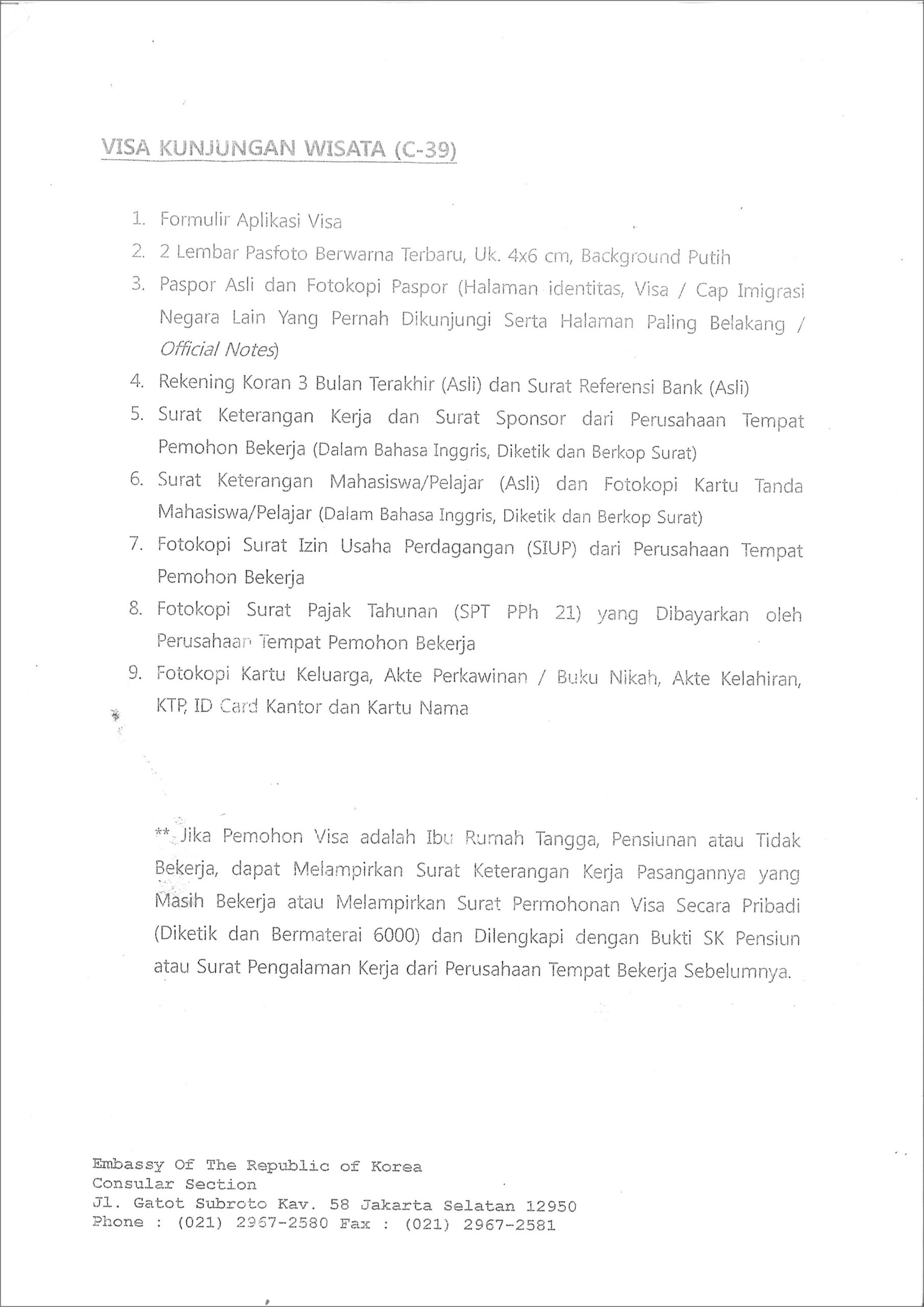 Contoh Surat Keterangan Kerja Untuk Visa Doc