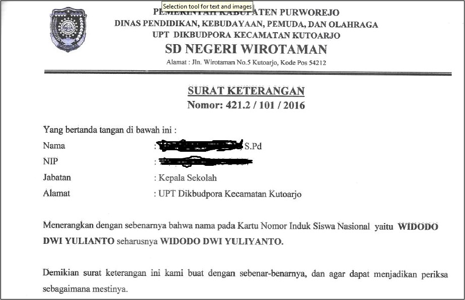 Contoh Surat Keterangan Kesalahan Nama Di Raport