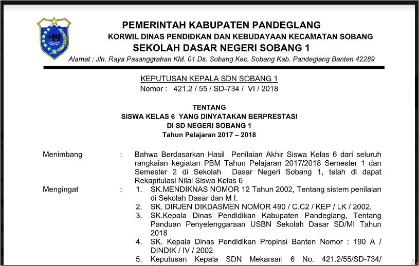 Contoh Surat Keterangan Ketersediaan Alat Peraga Oleh Kepala Sekolah