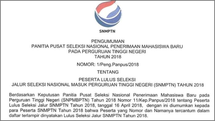 Contoh Surat Keterangan Lulus Ujian 2018