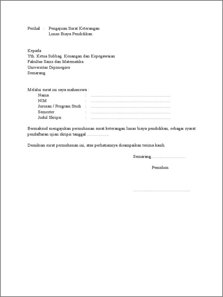 Contoh Surat Keterangan Lunas Pajak Dari Desa