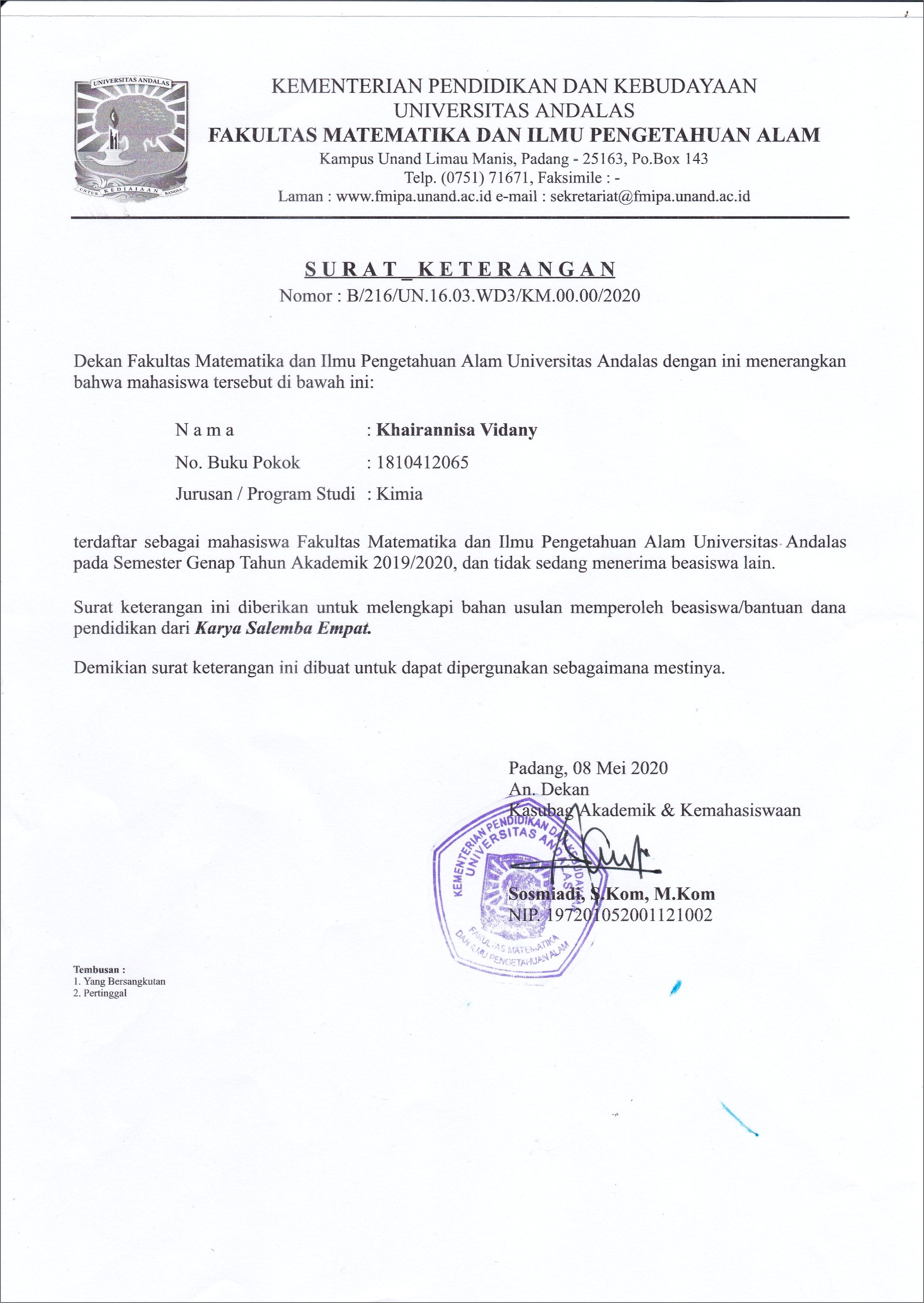 Contoh Surat Keterangan Masa Pensiun 60 Tahun